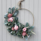 Pink Peonies & Lambs Ear Hoop Wreath